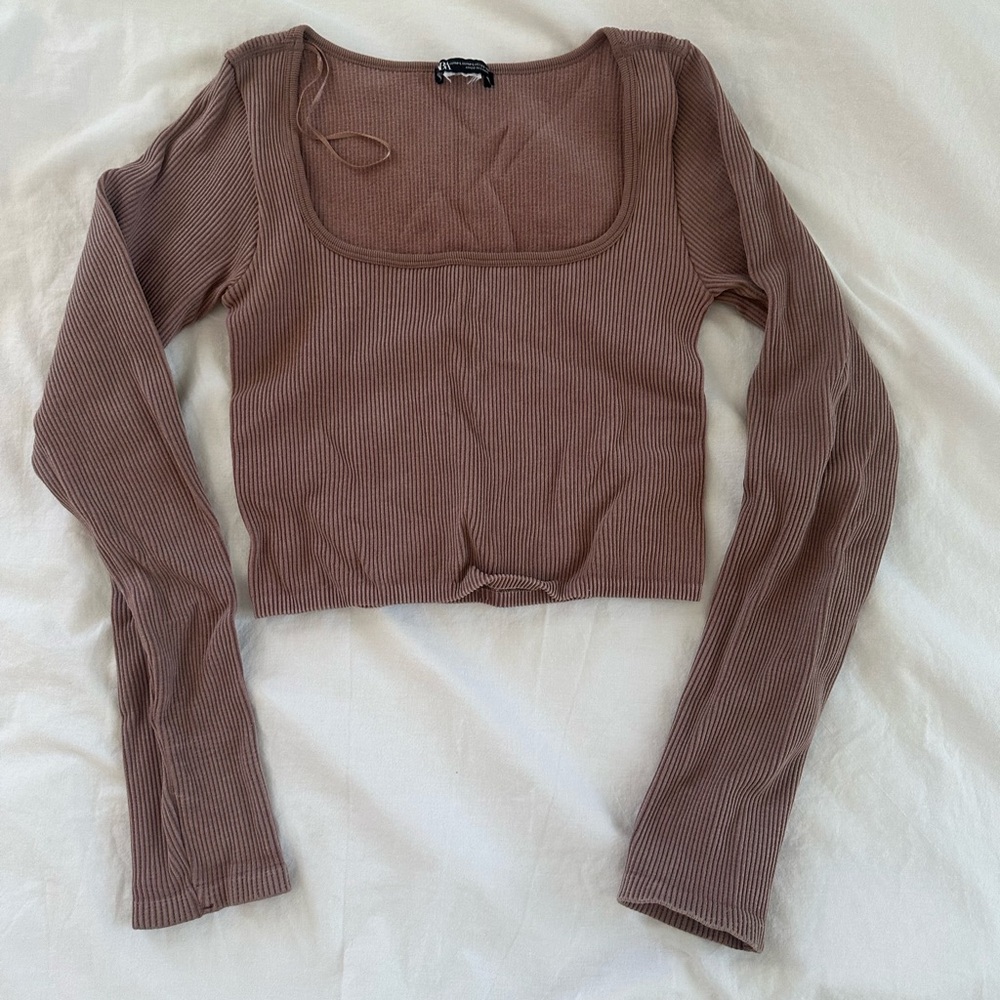 Zara Ribbed Long Sleeve Top